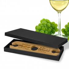 A way of resting your glasses that doesn't look like a nose or a moustache. Personalised Engraved Wooden Wine Glass Holder Mothers Day Gift