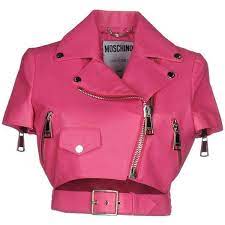 Moschino Couture Jacket 1 750 Liked On Polyvore Featuring Outerwear Jackets Pink Pink Leather Jacket Genuine Le Vetements Styles Veste Veste A La Mode
