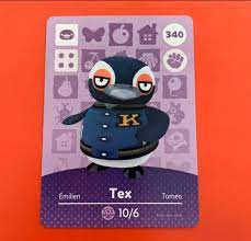 Animal Crossing Amiibo Card 340 Tex On Mercari Animal Crossing Amiibo Animals