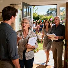 I came home from work and found my wife standing outside our own gate, clutching a tiny grocery bag like she had nowhere left to go. “Your son said this house belongs