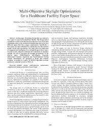 Pdf Multi Objective Skylight Optimization For A Healthcare