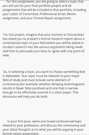 To assist you in reaching a decision, i have attached to this letter: For This Assignment You Are Going To Select A Top Chegg Com