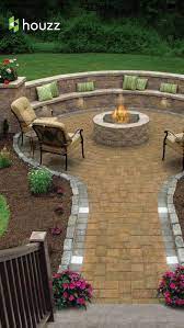 Beautiful Backyard Fire Pit And Sitting Area Houzz Backyard Backyard Fire Backyard Landscaping