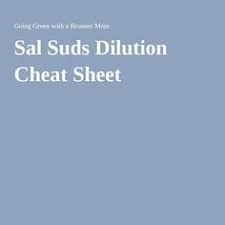 Sal Suds Dilution Cheat Sheet Cheat Sheets Cheating