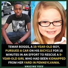 Temar Boggs, 15, helped rescue a 5-year-old girl who was abducted in  Lancaster, Pennsylvania in July 2013. He and a friend chased the  kidnapper's car
