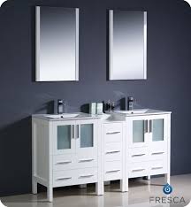60 torino white modern double sink