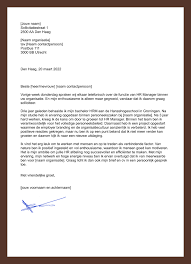 Voorbeeld Sollicitatiebrief Voor Een Hr Manager