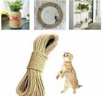 20m/65ft Long Natural Hemp Ropes, 6mm Thick Solid Jute Ropes, for Garden,  Boating, Pets, Rope