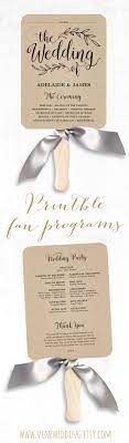 Printable Wedding Program Template Rustic Wedding Fan Etsy Printable Wedding Programs Wedding Fans Printable Wedding Program Template