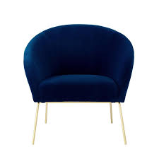 Rated 4.5 out of 5 stars. Posh Living Brixton Velvet Barrel Back Accent Chair In Navy Blue Gold Nac105 02nc Cx