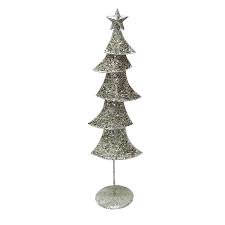 Champagne Silver Glittered Metal Contemporary Medium Christmas Tree Christmas Decor For The Home