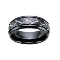 8mm Black Titanium Men S Wedding Band Titanium Wedding Rings Mens Wedding Bands Black Titanium Wedding Ring Sizes