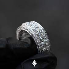 Solid 18k White Gold Renzo Eternity Ring Fully Iced Out With White Diamonds Custom Made For Yang Liuczyk Eternity Ring Diamond Wedding Bands Custom Jewelry