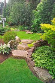 Even The Large Stone Stairs Seem To Spill From An Upper Lawn To A Lower One As Water W Backyard Landscaping Designs Backyard Landscaping Traditional Landscape