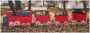 Wooden Outdoor Christmas Holiday Train Yard Art Decoration Buy It Here Www Etsy Com Sho Christmas Yard Decorations Christmas Yard Art Christmas Crafts Diy