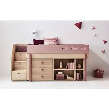 flexa play lit mi haut escalier rangement popsicle 90x200 cm rose kids furniture stores small kids room kid beds