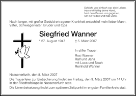 Reinhold wanner mit adresse tel. Traueranzeigen Von Siegfried Wanner Trauer Hna De