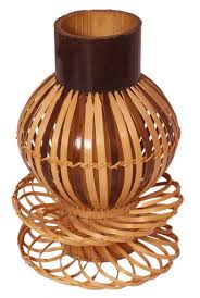 Flower Vase Holder Light Dark Brown Handmade In Bamboo Eco Friendly Interior Decorating Items Flower Vases Decoration Flower Vases Home Decor Vases