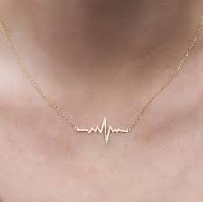 14kt Yellow Gold Diamond Small Heartbeat Necklace Heartbeat Necklace Girly Jewelry Anne Sisteron Fine Jewelry