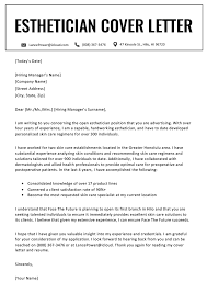 Esthetician Resume Sample Rg Cover Letter For Resume Resume Cover Letter Examples Esthetician Resume