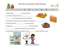 Food Safety Fill In The Blanks For Elementary School Children Great As A Worksheet Or As A Quiz Word Bank Availab Food Safety Kids Nutrition Kitchen Safety