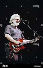 Grateful Dead guitarist Jerry Garcia performs on stage at the Oakland  Coliseum in Oakland, Calif., during one of the group's sold-out concerts in  December 1992. The 50-year-old rock star, after his second