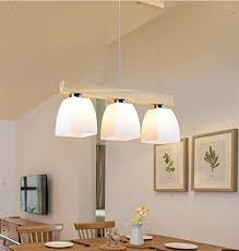 Ailaivm Led Pendelleuchte Esstisch Hangellampe 3 Flammig Holz Und Glas Hangeleuchte Hohenverstellbar Pendellampe Esszimmer Mo Ceiling Lights Pendant Light Lamp