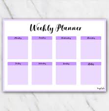 There is so much to do in a day and even a week that it is hard to remember and accomplish everything. Printable Weekly Planner With Purple Colors For Free