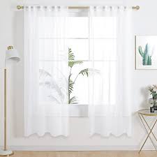 Longer lengths of 63, 84 and 96 include tiebacks. Amazon Com Deconovo White Sheer Curtains 72 Inch Length Back Tab And Rod Pocket Sheer Voile Drapes Light Filtering Tulle Curtains For Kids Room 2 Panels 52w X 72l Inch Kitchen Dining