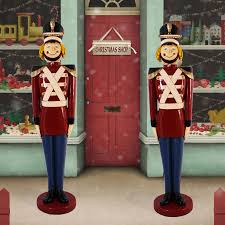Gingerbread christmas decor grinch christmas decorations large outdoor christmas decorations christmas projects christmas home toy soldier drummer over sized christmas statue. 5 5 Ft Fiberglass Christmas Tin Toy Soldier Pair