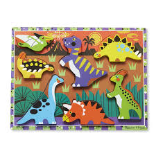 Bring them to life and display for all to see! 7 Piece Chunky Puzzle Dinosaurs Melissa Doug