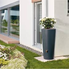 Recuperateur D Eau Aerien Cylindrique Graphite 220 L Leroy Merlin Recuperateur D Eau Citerne Eau Citerne Eau De Pluie