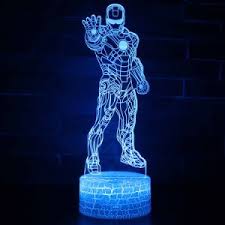China 3d Night Light Marvel Avengers Iron Man Illusion Night Lamp 7 Colour Changing Dimmable Gift Lights Decoration Lighting Table Desk Lamp China Gift Light Avengers Iron Man Night Night Led