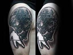 It's been a crazy 10 years, said shawn berhman in a bemused tone, from animator to tattoo artist to hockey mask designer. the rockaway borough resident still finds it hard to believe his. 75 Hockey Tattoos For Men Nhl Design Ideas