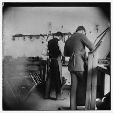 The Wright Brothers At Work In Their Bicycle Shop Wright Brothers World History Facts Vintage Cycles