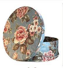 17 Large Hat Box In Beautiful Dusty Blue With Pink Roses Https Www Amazon Com Dp B07jm3d3lh Ref Cm Sw R Pi Dp X G9h1bbbc4ns Hat Box Large Hats Dusty Blue
