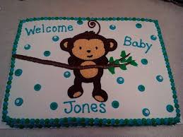 Pin By Adrienne Holman On My Cakes Monkey Baby Shower Baby Shower Sheet Cakes Baby Shower Cakes For Boys