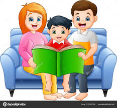 Images: family reading cartoon | Cartoon Happy Family Reading Book ...