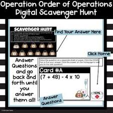 Operation Order Of Operations Review Scavenger Hunt Digital And In Print In 2020 Order Of Operations 5th Grade Math Scavenger Hunt