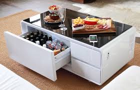 Sobro Smart Coffee Table W Fridge Speakers Led Lights And Charging Ports Coffee Table Refrigerator Coffee Table With Fridge Built In Refrigerator