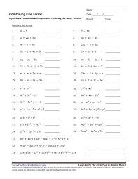 Combining Like Terms Worksheet Pdf In 2020 Combining Like Terms Like Terms Worksheets