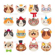 Cute Cats Heads Cat Muzzle Domestic Kitty Face Heads Cat Cute Cats Kitten Cartoon Cute Cats Cute Cat Face