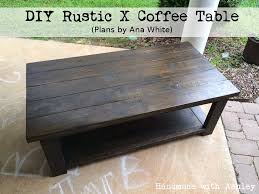 56 long brancaleone coffee table distressed hard wood brown handmade. Diy Rustic X Coffee Table Plans By Ana White Handmade With Ashley