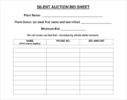 Doc Pdf Excel Free Premium Templates Silent Auction Bid Sheets Auction Bid Silent Auction