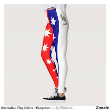 Australian Flag Colors Kangaroo Unique Design Leggings Beautiful Yoga Pants Exercise Leggings And Running Tights Leggings Design Leggings Flag Colors