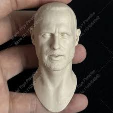 Uomini in scala 1/6 non verniciati soldato Rick Grimes Negan Head Carving  The Walking Dead White Model Head Fit 12 ''Action Figure Body