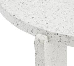 Malibu Metal 77 Sofa Terrazzo Round Coffee Table Pottery Barn