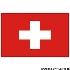 Bandiera de la svizra) displays a white cross in the centre of a square red field. Flag Shvejcariya