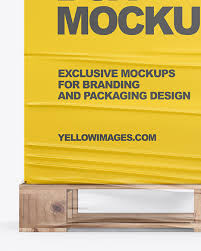 Almost files can be used for commercial. Pallet W Paper Box Mockup In Box Mockups On Yellow Images Object Mockups