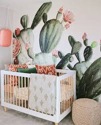We Are Suckers For Succulent Themed Nurseries Babyletto Lolly Crib Nursery Designed B Baby Girl Nursery Room Nursery Baby Room Girl Nursery Room
